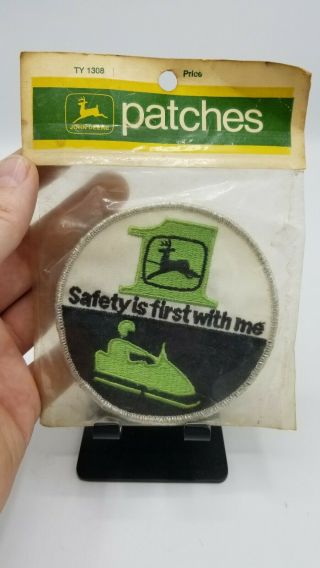 Vintage 1970s John Deere Snowmobile Hat Patch - Safety Is First With Me
