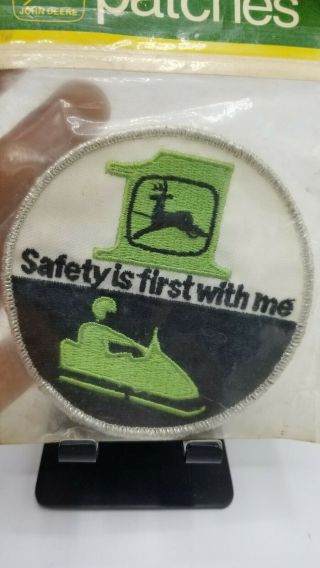 Vintage 1970s John Deere Snowmobile Hat Patch - Safety Is First With Me 2