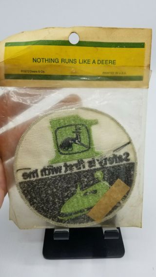 Vintage 1970s John Deere Snowmobile Hat Patch - Safety Is First With Me 3