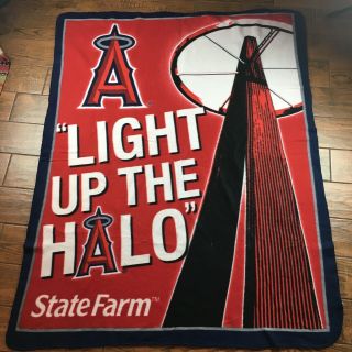 Los Angeles Angels Of Anaheim Polyester Blanket Light Up The Halo State Farm