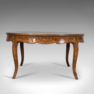 Large Round Coffee Table,  19th Century Italianate Form Made In Late 20th Century