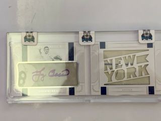 2019 National Treasures Yogi Berra Cut Signature Material Jersey Patch Book 3/3