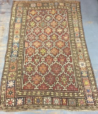 Old Vintage Antique Handmade Wool Rug Carpet Shabby Chic,  Size:9.  8 By 5 Ft