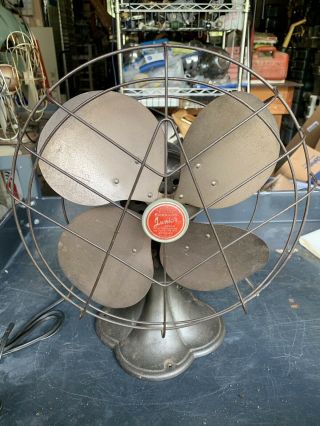 Antique Vintage Emerson Jr.  Electric Fan Oscillating Fan 13” 51