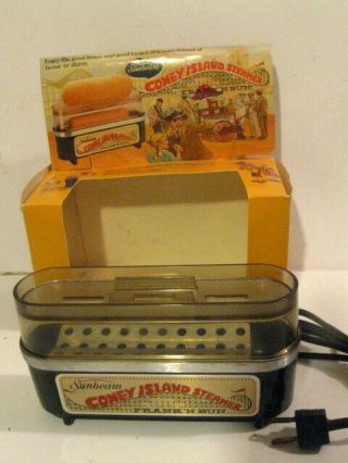 Vintage 1978 Sunbeam Coney Island Steamer Frank N Bun Hotdog & Bun Warmer
