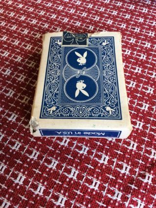 Vintage Rare Playboy Bunny Playing Cards Ak7206 Limited Blue 1973
