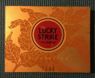 Vintage Lucky Strike Flat Tobacco Tin It 