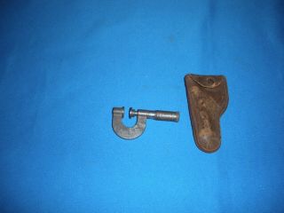 Vintage Brown & Sharpe Mfg.  Co.  No.  70 Micrometer W/leather Case,  Prov. ,  R.  I.  (: