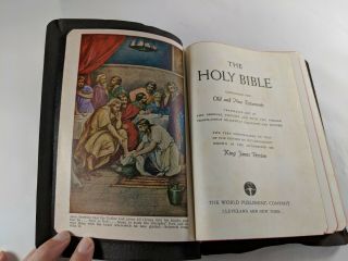 Vintage Kjv Holy Bible The World Publishing Company,  Black,  Christ Words In Red