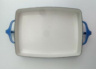 Vtg Dansk Kobenstyle Enamel Cookware Blue Rectangular Serving Pan Casserole Dish