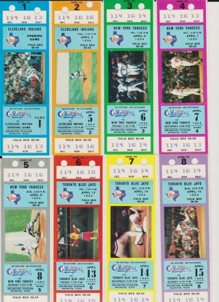 Collector Mlb Match Tickets Texas Rangers Set Of 10 Items From 1984 Season