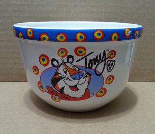 Tony The Tiger Vintage 2004 Frosted Flakes Cereal Bowl G - R - R - E - E - E - A - A - T Exc