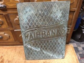 Antique Brass Fairbanks Scales Industrial Machinery Plaque Sign Nameplate 15x21