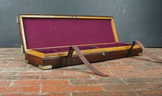 Stunning English Single Oak Lined Antique Gun Case