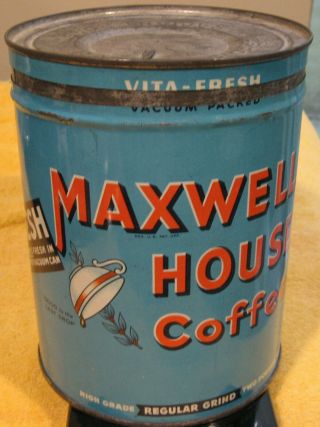 Vintage Maxwell House Coffee Tin Can 2 Lbs