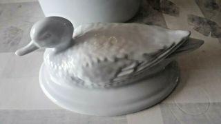 Antique French Bird Duck Terrine Porcelain Signed APILCO France 3