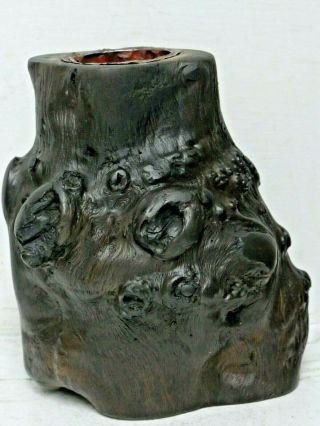 Large Old Chinese Root Wood Brush Pot - Scholars Desk Stand Huanghuali Interest