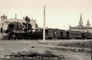 Photograph 1884 South Pacific Coast Railroad Narrow Gauge Train Santa Cruz,  Cal.