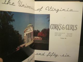 Vintage 1956 University Of Virginia / Uva “corks And Curls” Yearbook