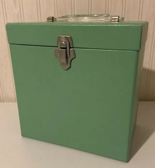Vintage 1960’s Green 520 Amberg File Co.  Platter - Pak 45 Rpm Record Storage Case