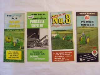 4 Vintage 1950s John Deere Tractor Implements Advertising Dealer Sales Brochures