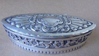 Pretty Victorian Sterling Silver Jewellery /trinket Box London 1895