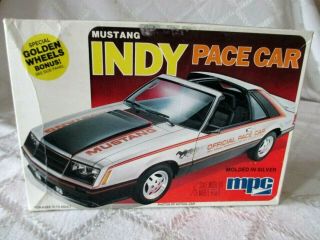Vintage Mpc - 1979 Ford Mustang Indy 500 Pace Car - Model Kit - Un - Built - W Box - Exc