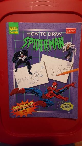 Walter Foster Spider Man Drawing Book Vintage 1996 Missing Grid Paper