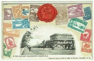 Embossed Stamp Postcard Palmerston Zealand Muir & Moodie Vintage 1909