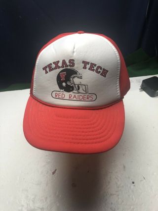 Vintage Texas Tech Red Raiders Football Hat Cap Snapback Trucker Hat