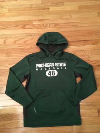 Michigan State Spartans Ncaa Nike Team Issued Baseball Warm Up Sweatshirt