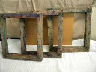 3 Vintage Artist Painting Frames Canvas Wood Bars 15 " X 14 " X 1 1/2 " Repurpose