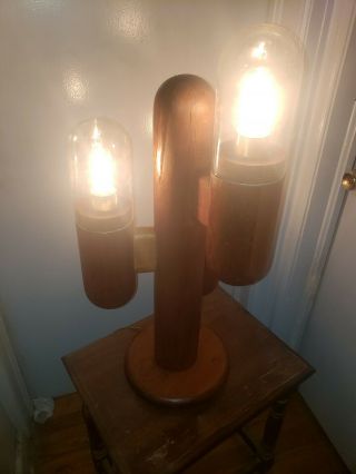Mid Century Cactus lamp by Modeline co.  Vintage wood Danish 2