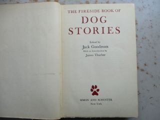 The Fireside Book of DOG Stories - 1943 Hardcover Anthology,  Dust Jacket 3