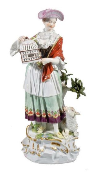 Large Meissen Porcelain Figure Of A Lady.