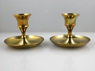 Vintage 2 1/4 " Solid Brass Candlestick Taper Candle Holders - India
