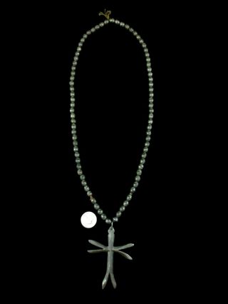 Antique Pueblo Cross Necklace - Dragonfly