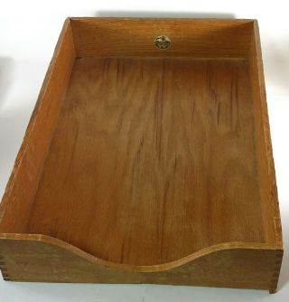 Globe Wernicke No.  4 Desk Tray Wooden Letter Holder Vintage15 In × 10 In