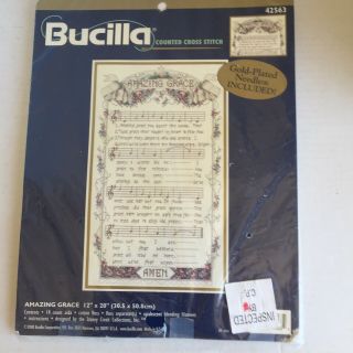 Vtg 2000,  Bucilla Counted Cross Stitch Kit,  (grace) 42563 12 " X20 "
