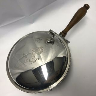 Vintage Sheffield Silver - Plated Crumb Catcher Silent Butler Epc 300 Stallion Lid