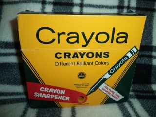 Vintage Box of 64 Crayola Crayons With Built in Sharpener (Binney and Smith) 2