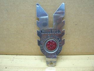 Vintage Goodrich Silvertown Safety League License Plate Topper Reflector Bicycle