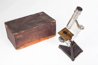 Vintage C1880 " Beck,  London  Star " Nickel Plated Microscope & Case 39