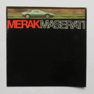 1972 Maserati Merak Brochure Vintage