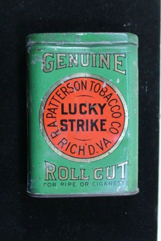 Empty Vintage Tobacco Pocket Tin Lucky Strike Roll Cut