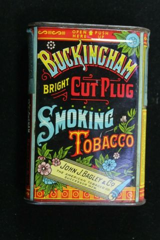 Empty Vintage Tobacco Pocket Tin Buckingham Cut Plug Smoking