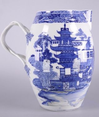 Fine Old Chinese 19th Century Blue And White Porcelain Nanking Cider Jug