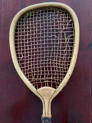 Early G.  G.  Bussey Antique Vintage Tennis Racket Slight Tilt Top C.  1885