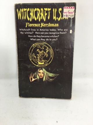 Witchcraft Usa By Florence Hershman Book 1970 