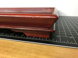 Vintage Japanese Red Wood Platter Tray Signed 16x11x2” 3